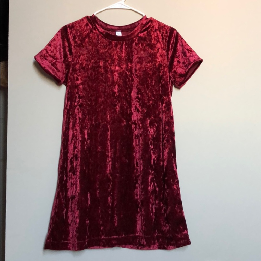Red velvet dress